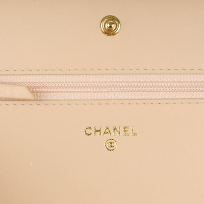Chanel Lambskin Quilted Boy Wallet On Chain WOC Beige 6 of 8