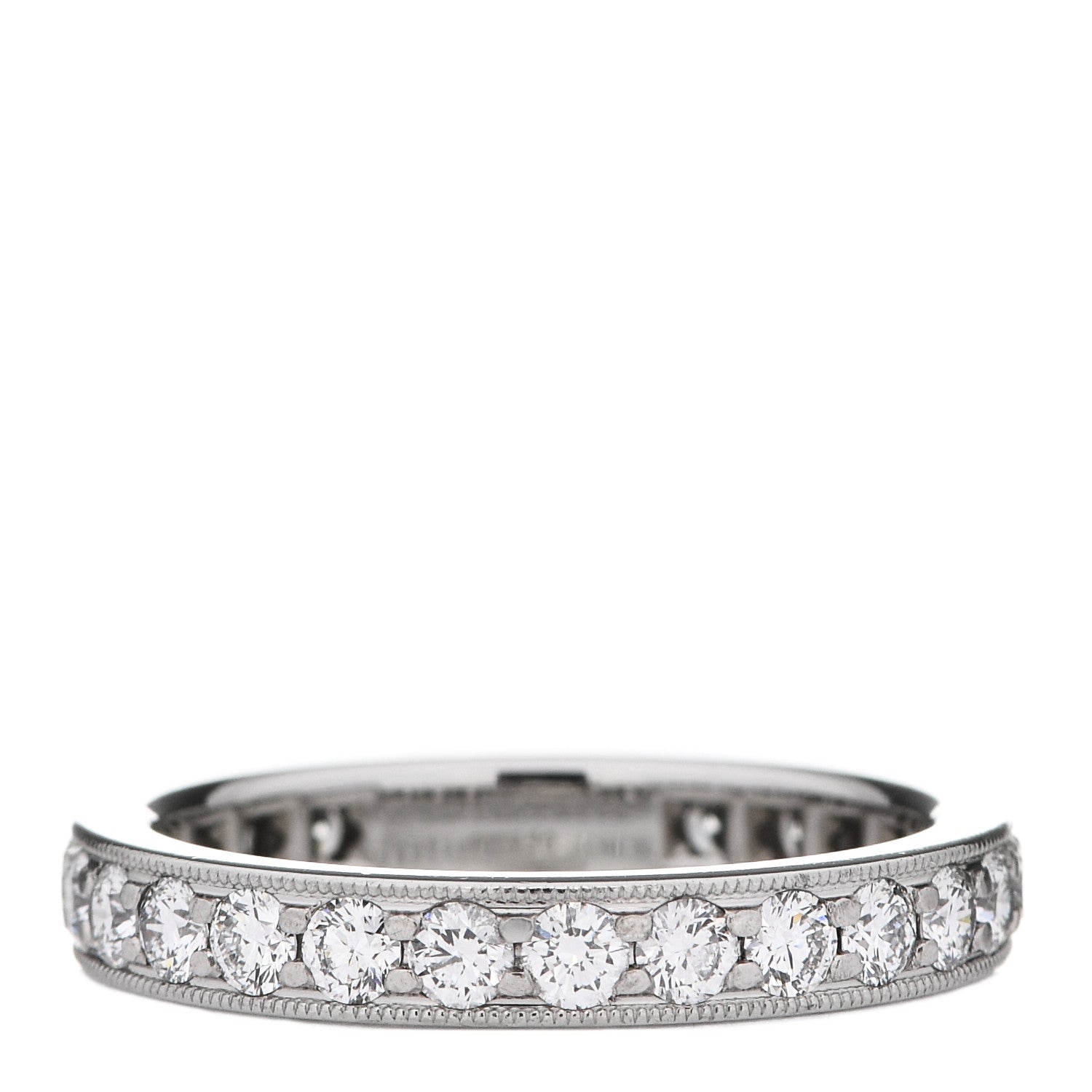 Tiffany Platinum Diamond 3.2mm Legacy Band Ring 56 7.5 1 of 5