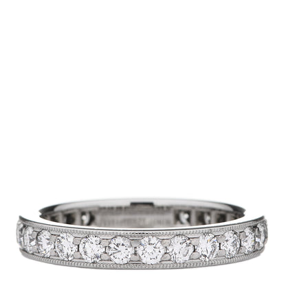 Tiffany Platinum Diamond 3.2mm Legacy Band Ring 56 7.5 1 of 5