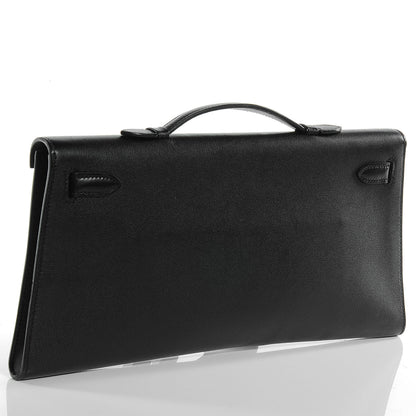 Hermes Swift Kelly Cut Clutch Pochette Black 3 of 8