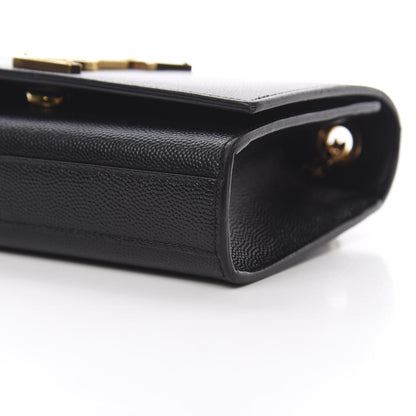 Saint Laurent Grain De Poudre Small Monogram Kate Satchel Black 9 of 11