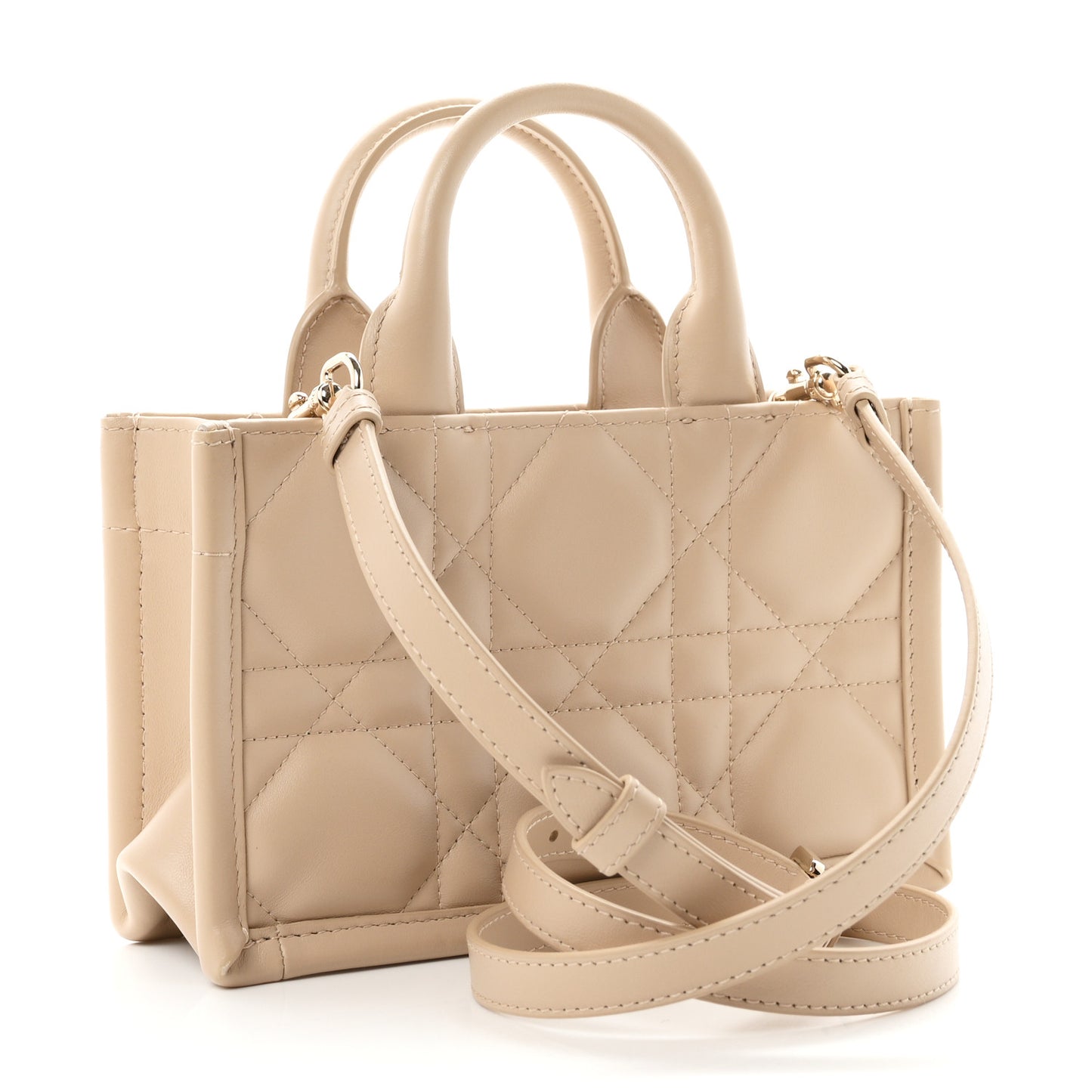 Calfskin Macrocannage Mini Book Tote Powder Beige