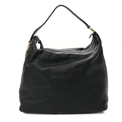 Gucci Pebbled Calfskin Twill Hobo Black 1 of 9
