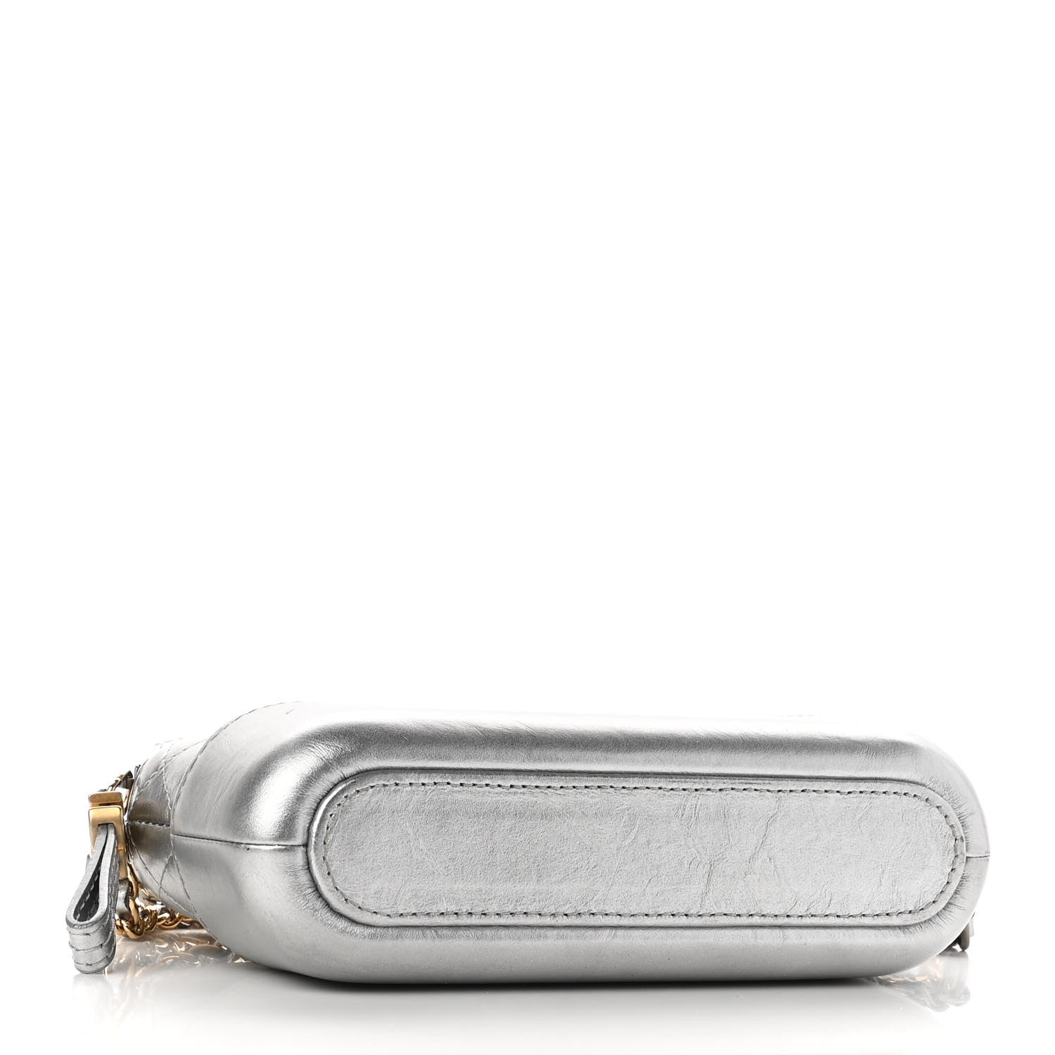 Chanel Metallic Lambskin Calfskin Quilted Small Gabrielle Clutch With Chain Silver 4 of 10
