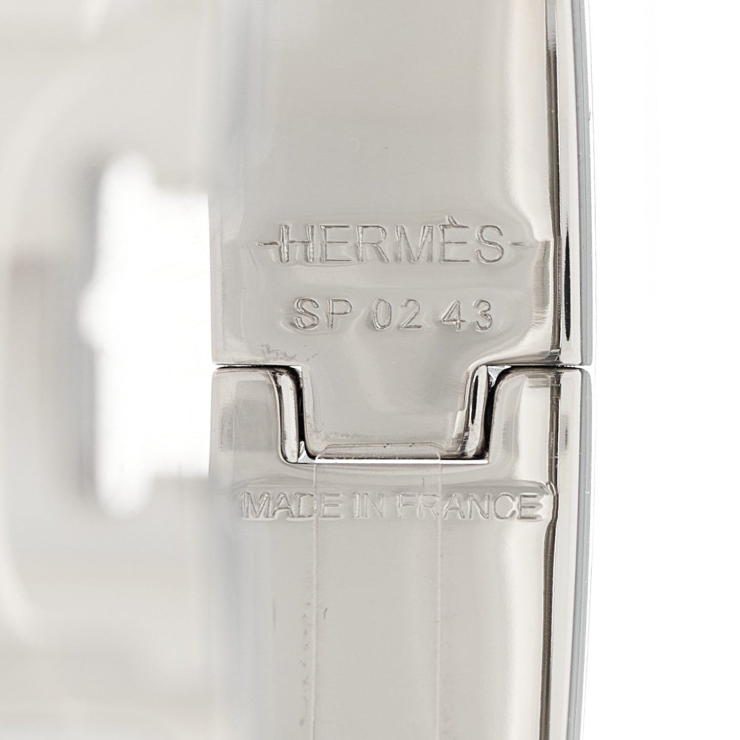 Enamel Narrow Clic Clac H Bracelet PM White