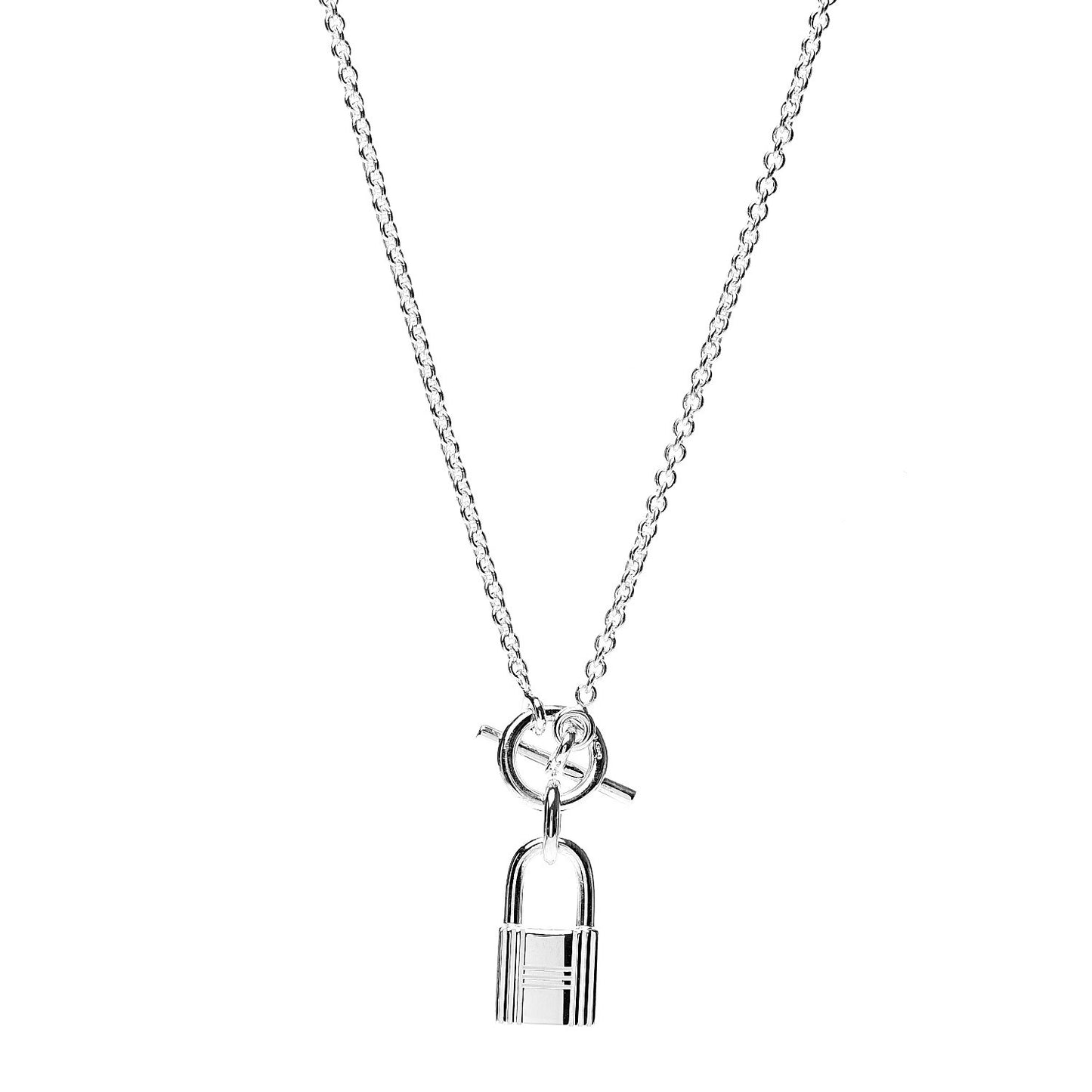Sterling Silver Cadenas Kelly Lock Pendant Necklace