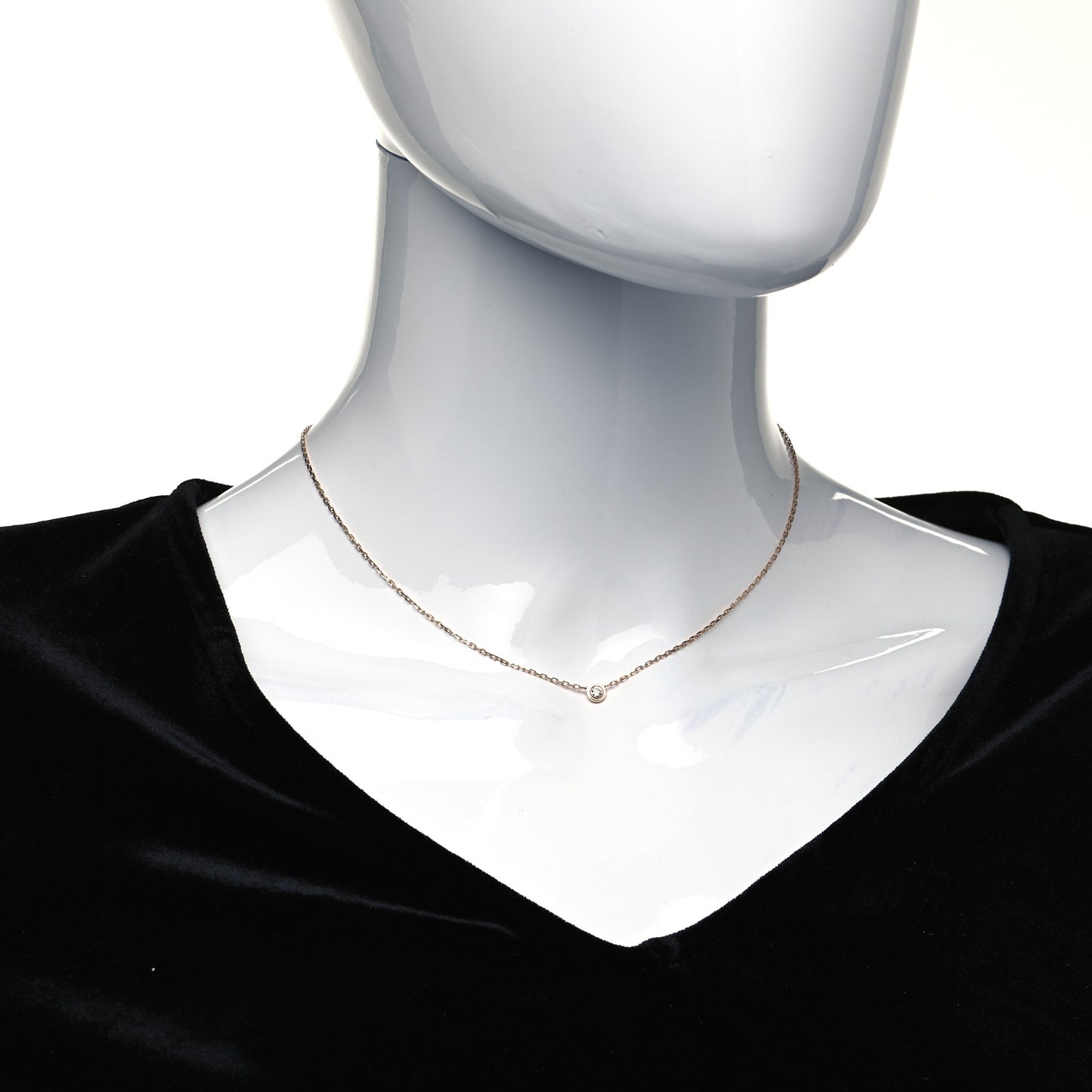 18K Pink Gold Diamond SM D'Amour Pendant Necklace