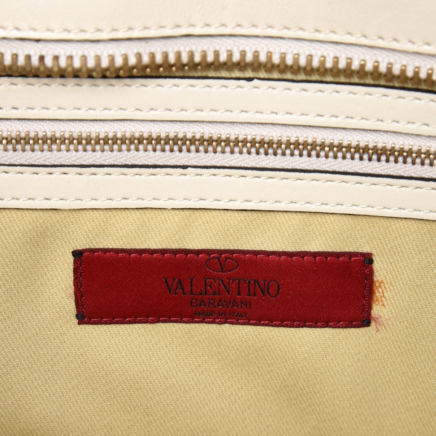 Vitello Rockstud Double Handle Tote Ivory