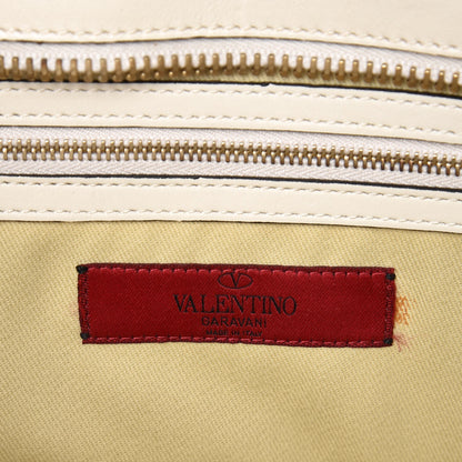 Valentino Garavani Vitello Rockstud Double Handle Tote Ivory 6 of 13