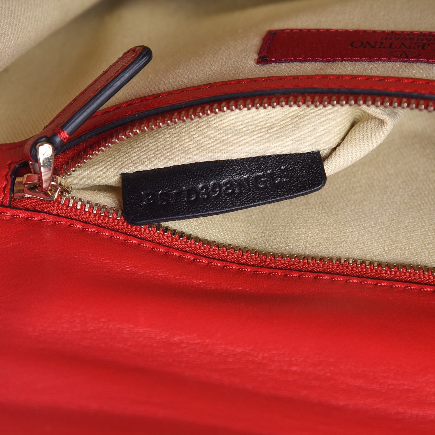 Vitello Medium Glam Lock Rockstud Flap Red
