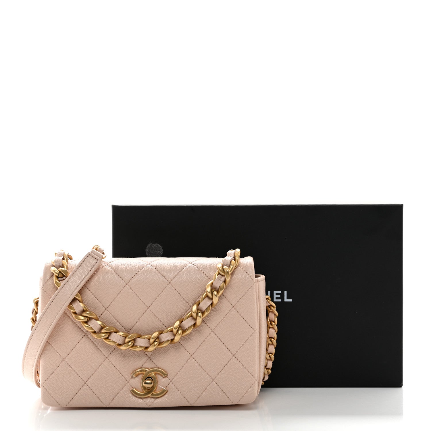 Chanel Caviar Quilted Small Fashion Therapy Flap Bag Beige 11 of 11