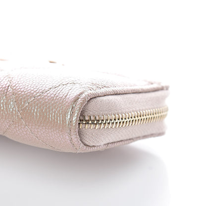 Chanel Iridescent Caviar Quilted Zip Coin Purse Beige 9 of 10