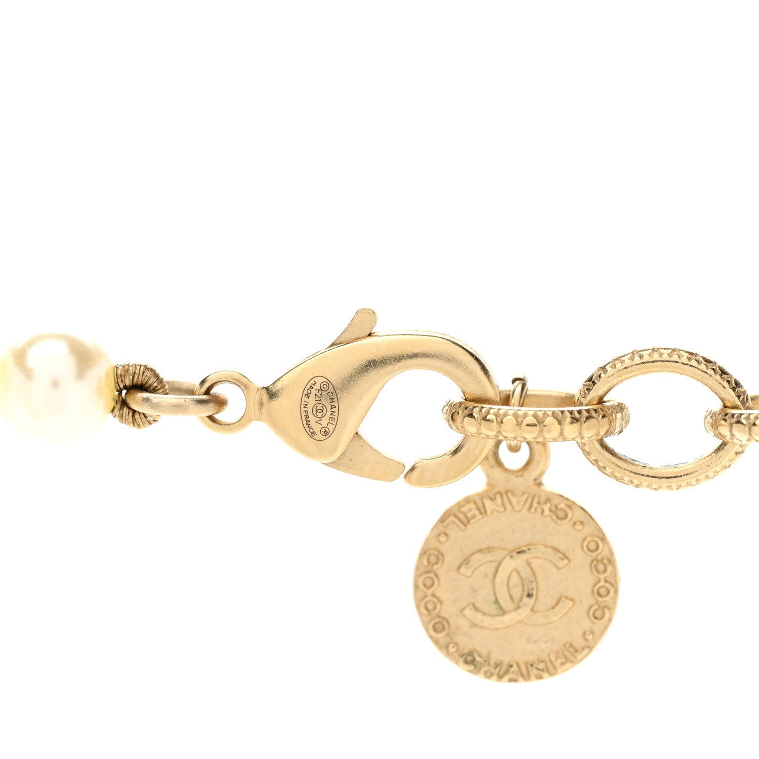 Chanel Pearl CC 100th Anniversary Necklace Light Gold 4 of 4