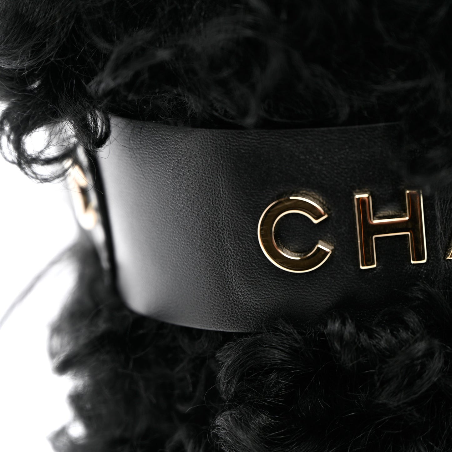 Shearling Sheepskin High Boots 38.5 Black