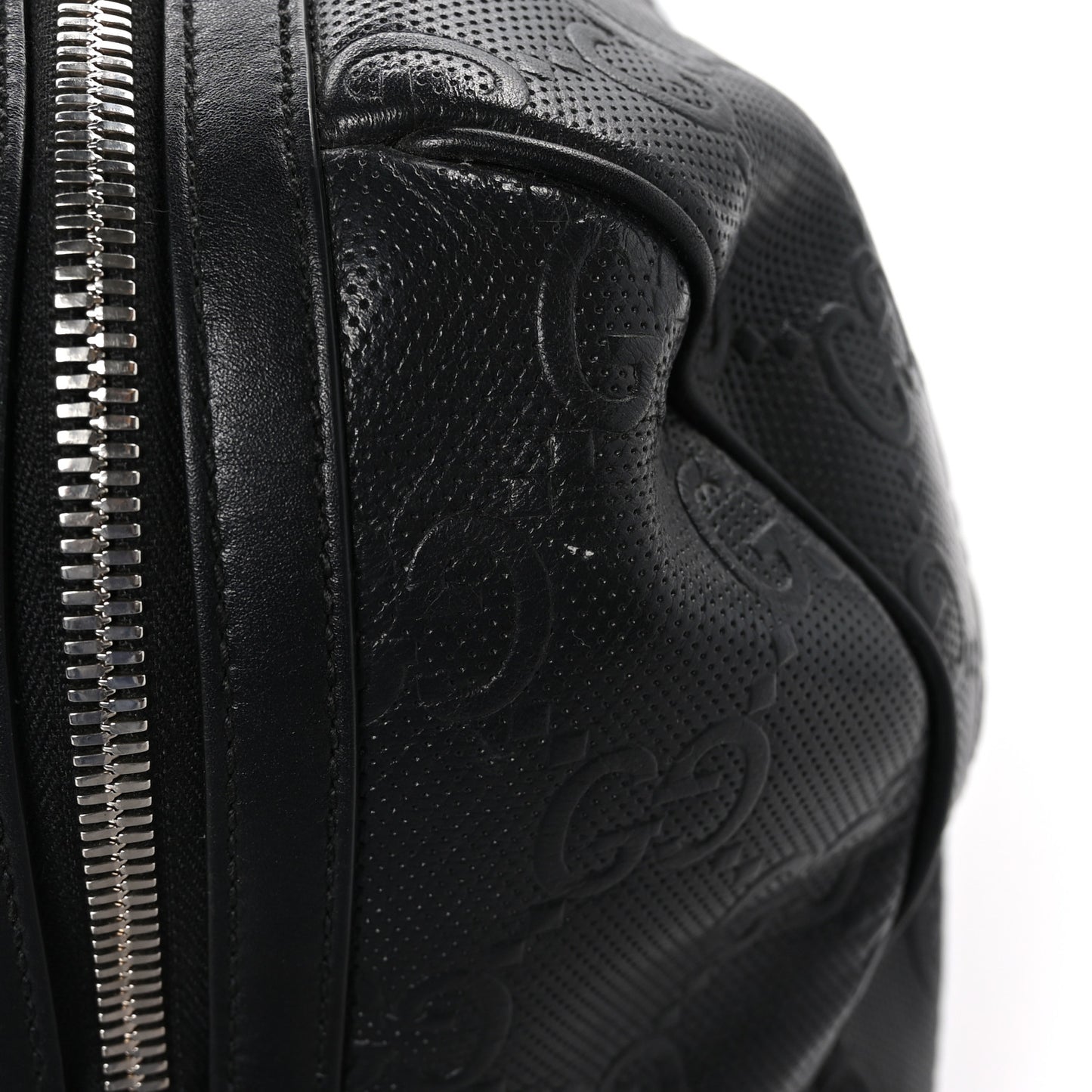 Calfskin GG Tennis Embossed Duffle Bag Black