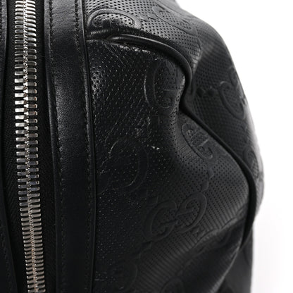 Gucci Calfskin GG Tennis Embossed Duffle Bag Black 13 of 14