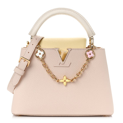 Louis Vuitton Taurillon Enamel Flower Chain Capucines BB Beige Yellow Creme 1 of 9
