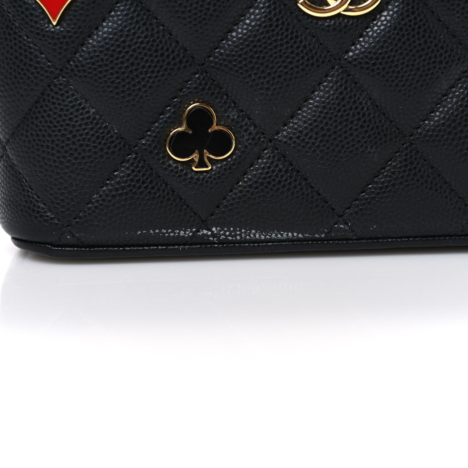 Chanel Caviar Quilted Enamel Coco Casino Small Vanity Case With