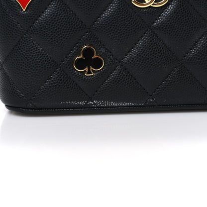 Chanel Caviar Quilted Enamel Coco Casino Small Vanity Case With Chain Black 11 of 11