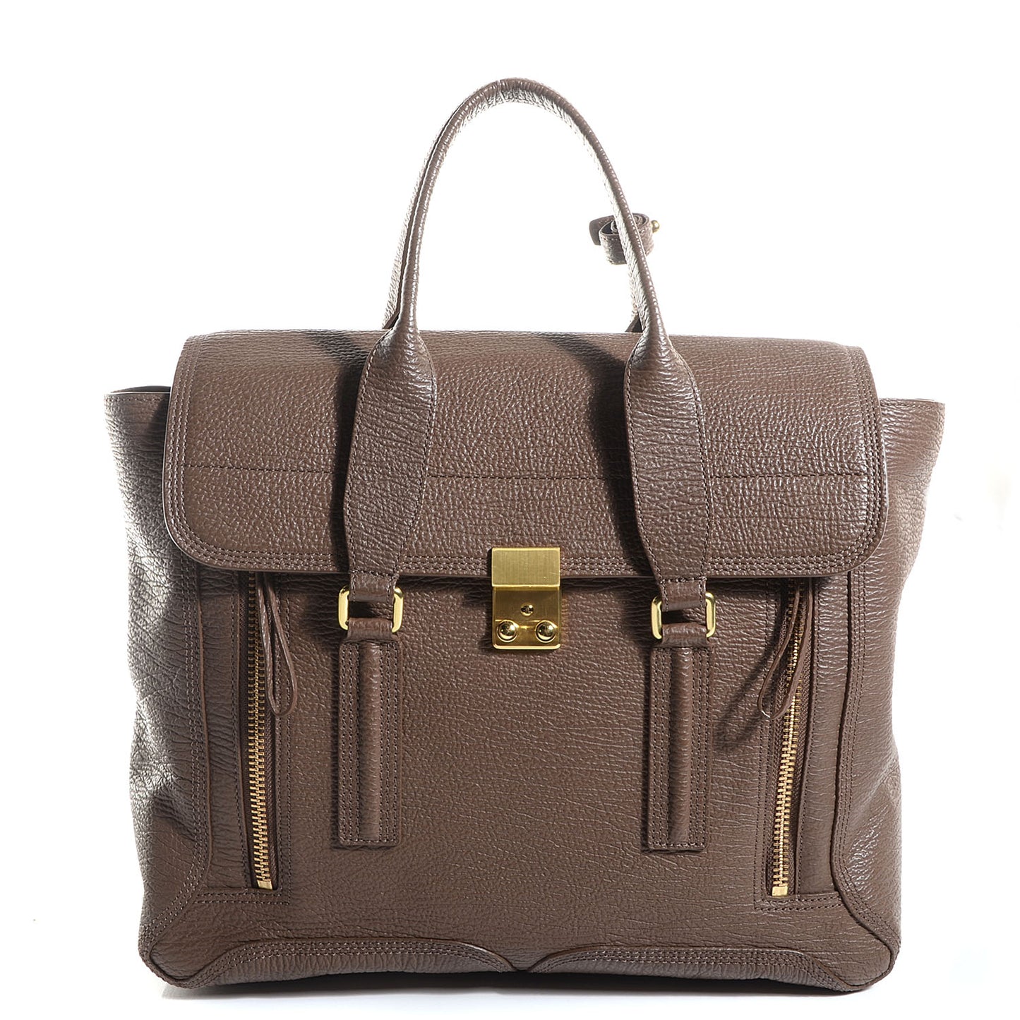 3.1 Leather Large Pashli Satchel Taupe