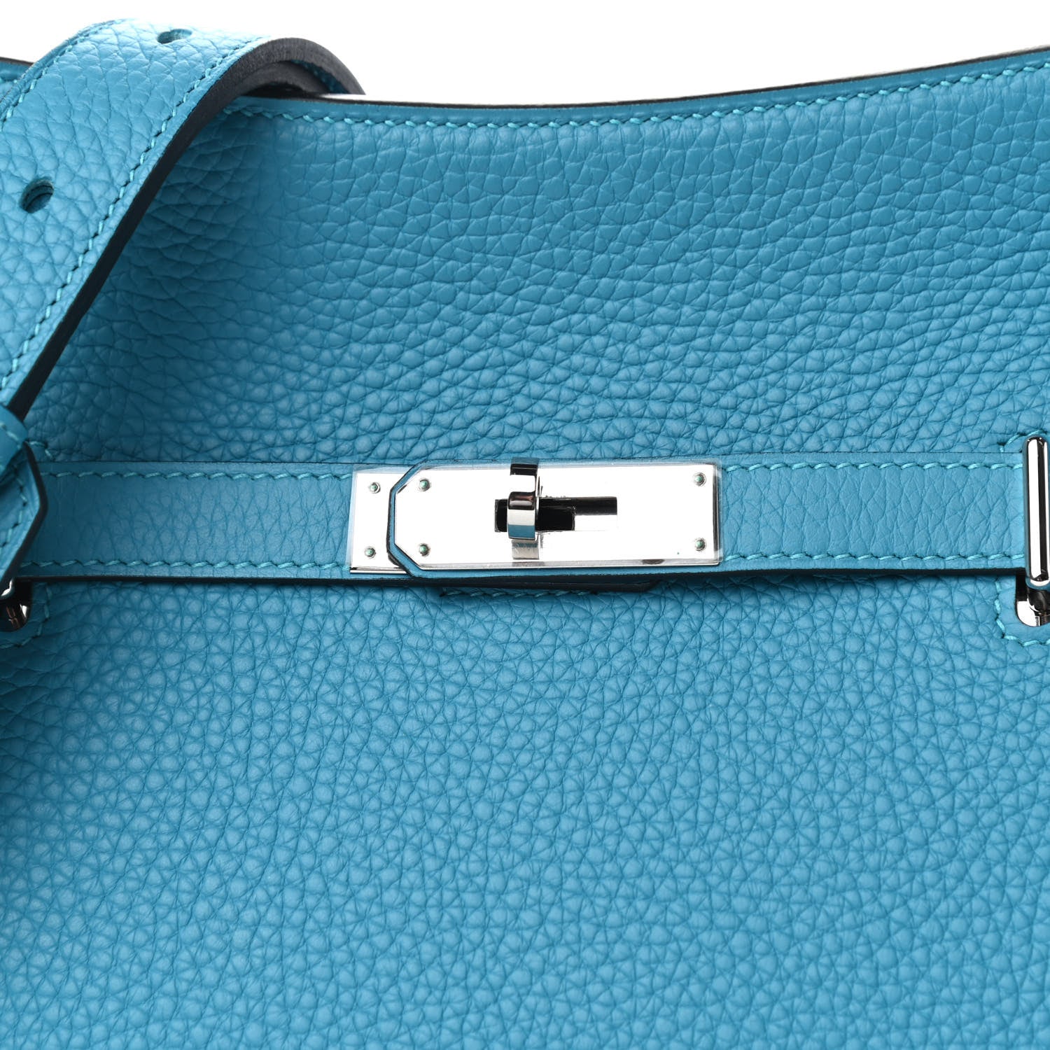 Hermes Taurillon Clemence Jypsiere 28 Turquoise 11 of 11