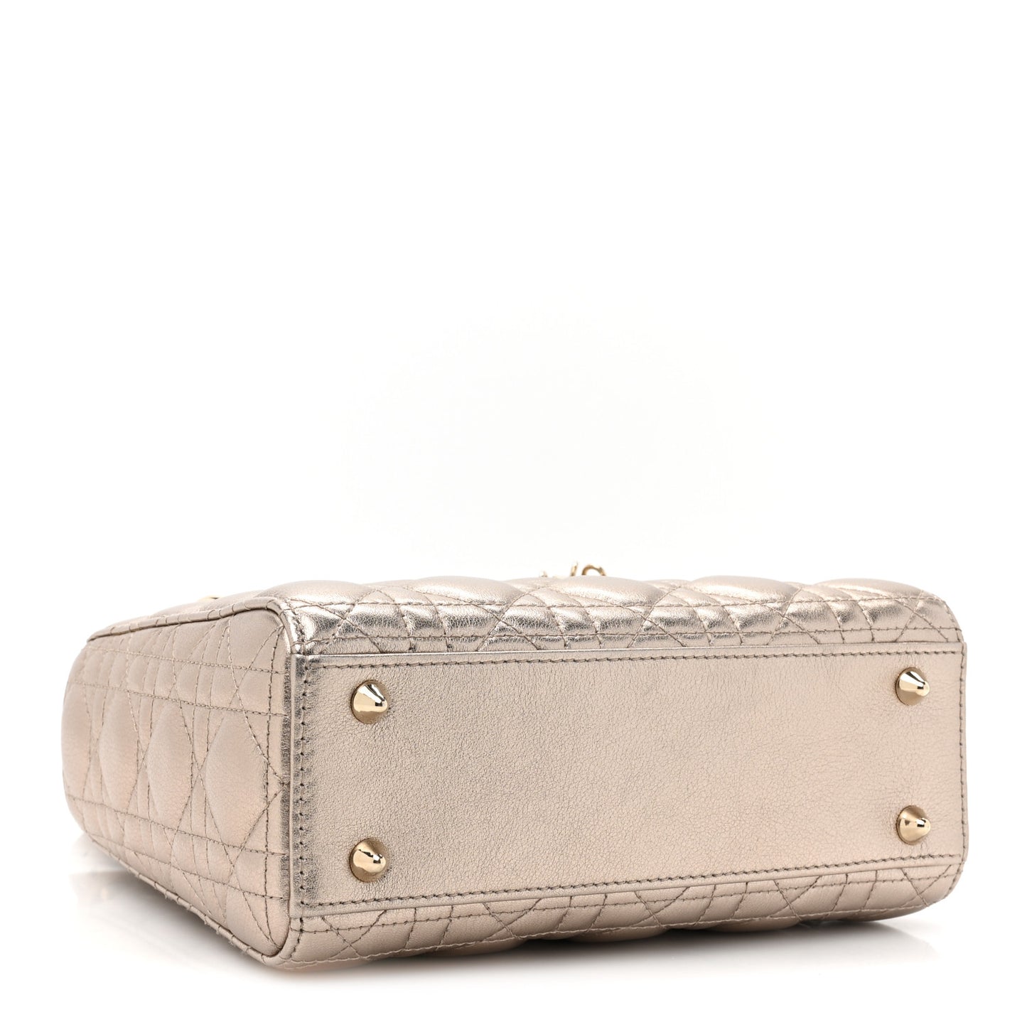 Metallic Lambskin Cannage Small My ABCDior Lady Dior Gold