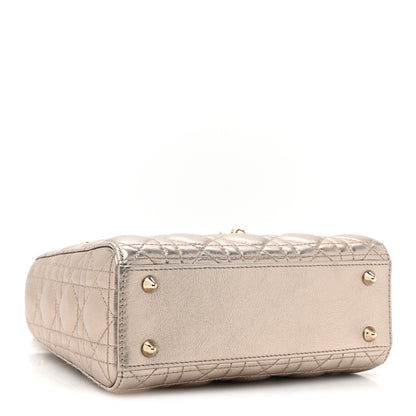 Christian Dior Metallic Lambskin Cannage Small My ABCDior Lady Dior Gold 4 of 10