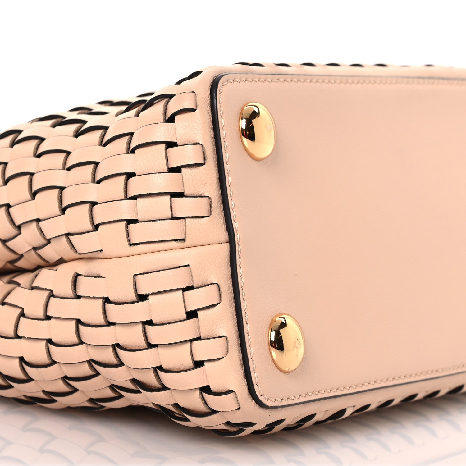 Fendi Vitello Grace Intreccio Mini Peekaboo Iconic Satchel Light Rose 10 of 14