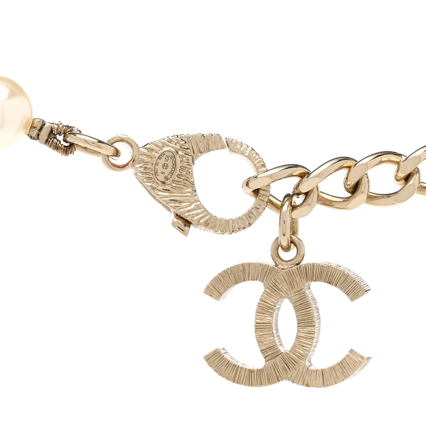 Pearl Crystal Multi Strand CC Short Necklace Gold