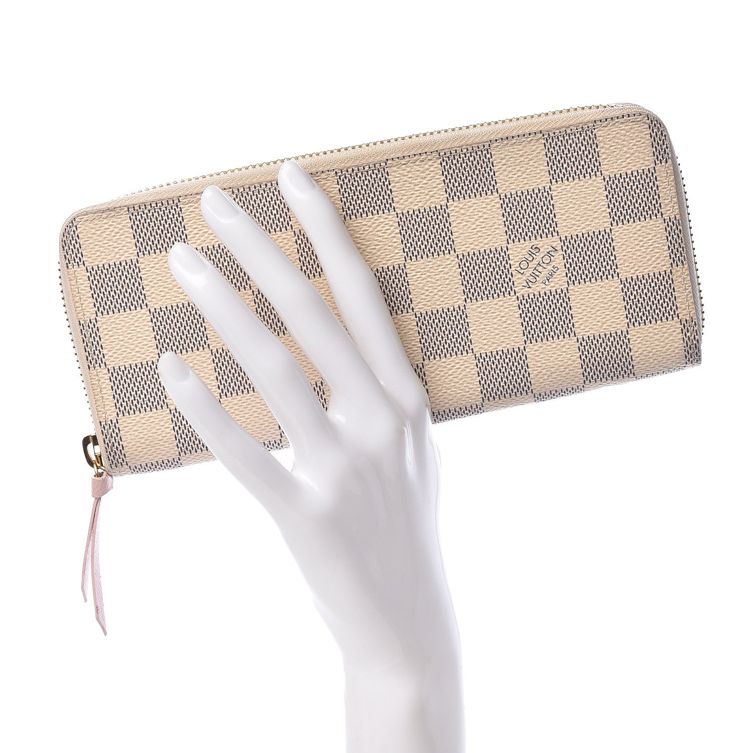 Louis Vuitton Damier Azur Clemence Wallet Rose Ballerine 2 of 12