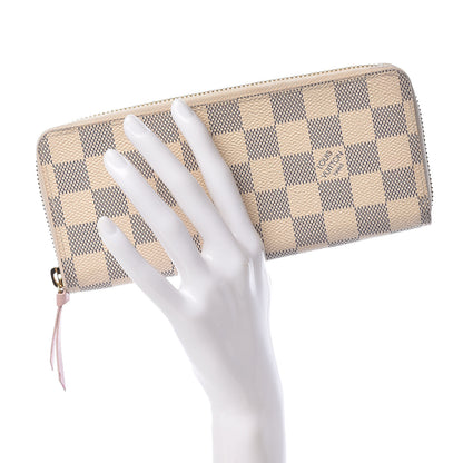 Louis Vuitton Damier Azur Clemence Wallet Rose Ballerine 2 of 12
