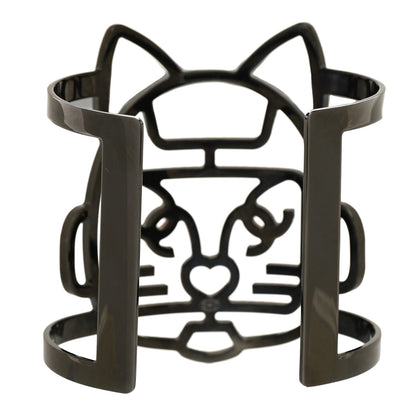 Chanel Strass Crystal CC Emoji Robot Cat Cuff 3 of 5