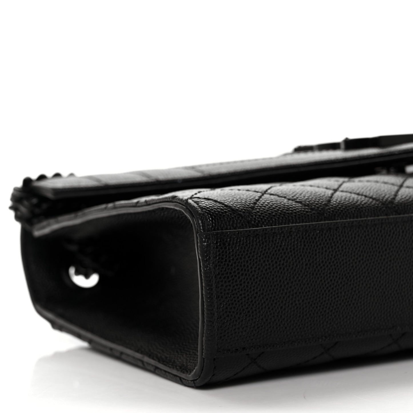 Grain De Poudre Textured Mixed Matelasse Triquilt Medium Monogram Satchel Black