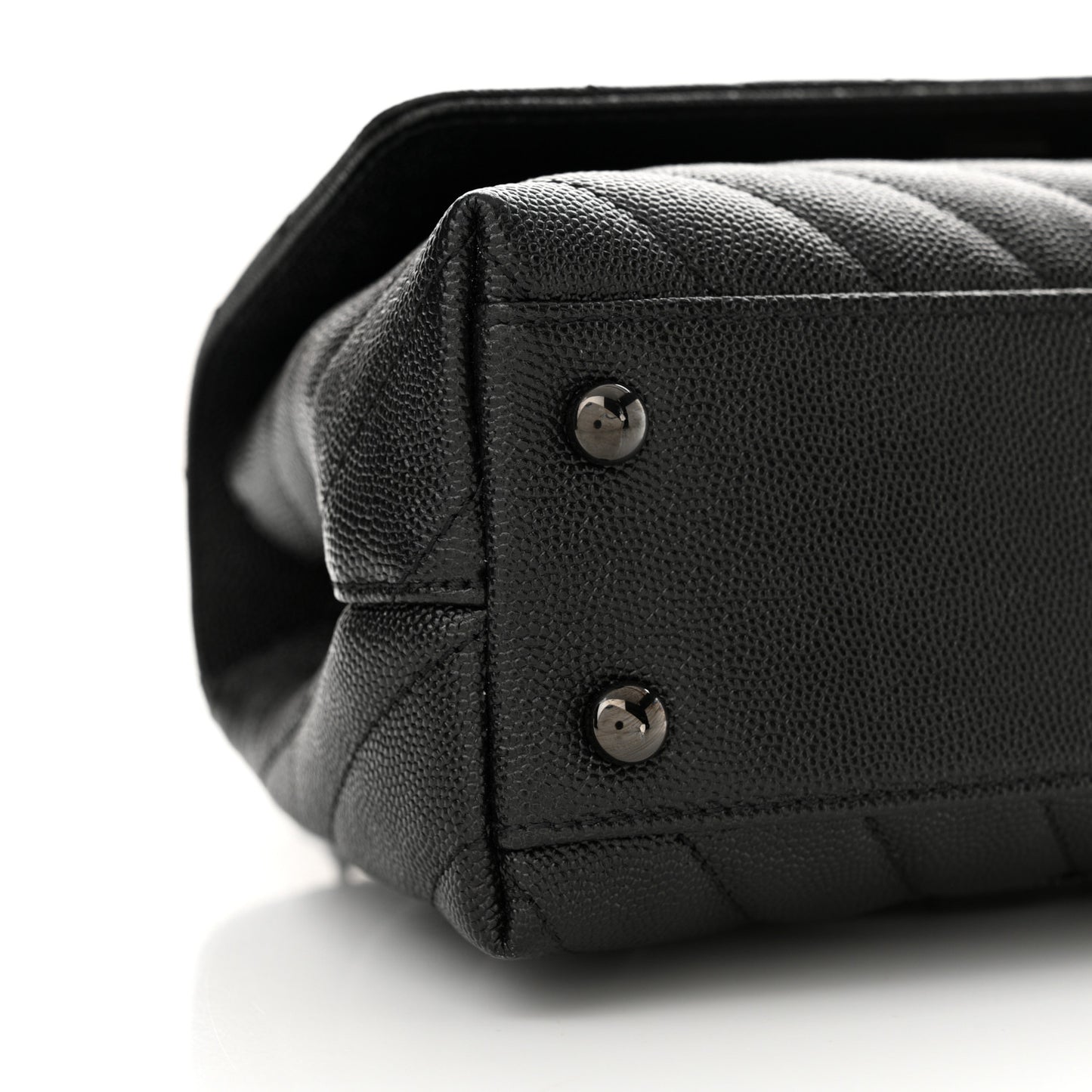 Caviar Chevron Quilted Mini Coco Handle Flap So Black