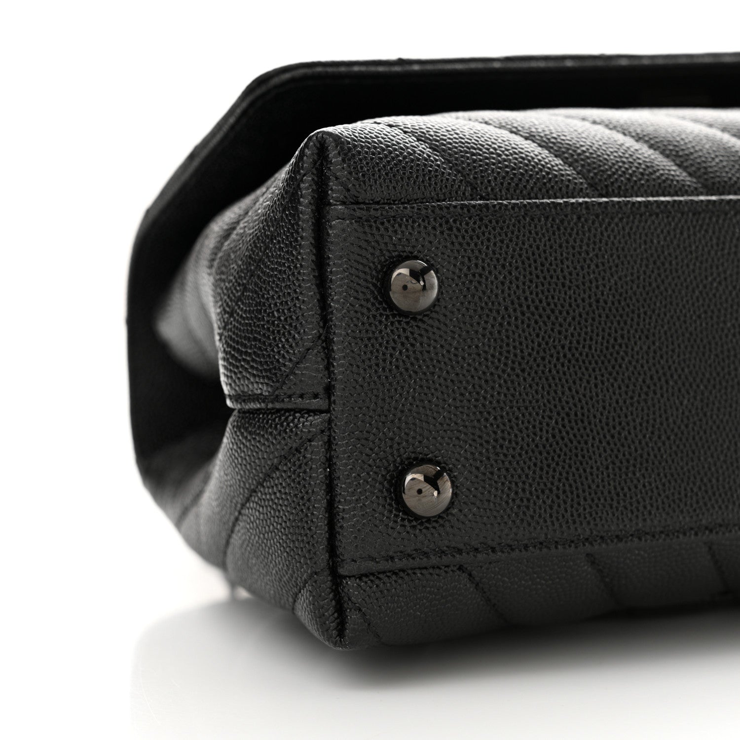Chanel Caviar Chevron Quilted Mini Coco Handle Flap So Black 9 of 10