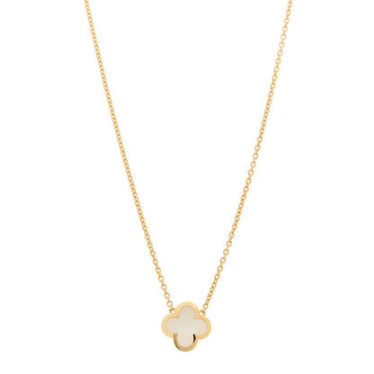 Van Cleef & Arpels 18K Yellow Gold Mother of Pearl Pure Alhambra Pendant Necklace 1 of 7