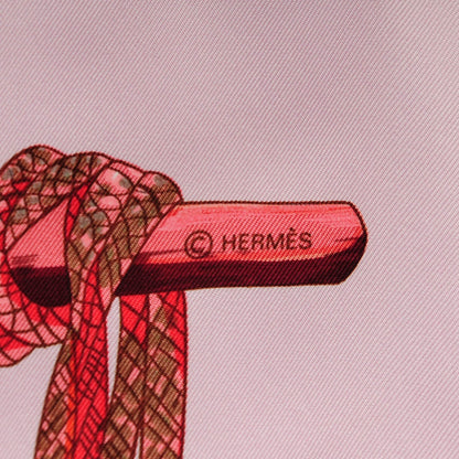 Hermes Silk Passementerie Scarf 90 in Vieux Rose Corail Violine 4 of 5