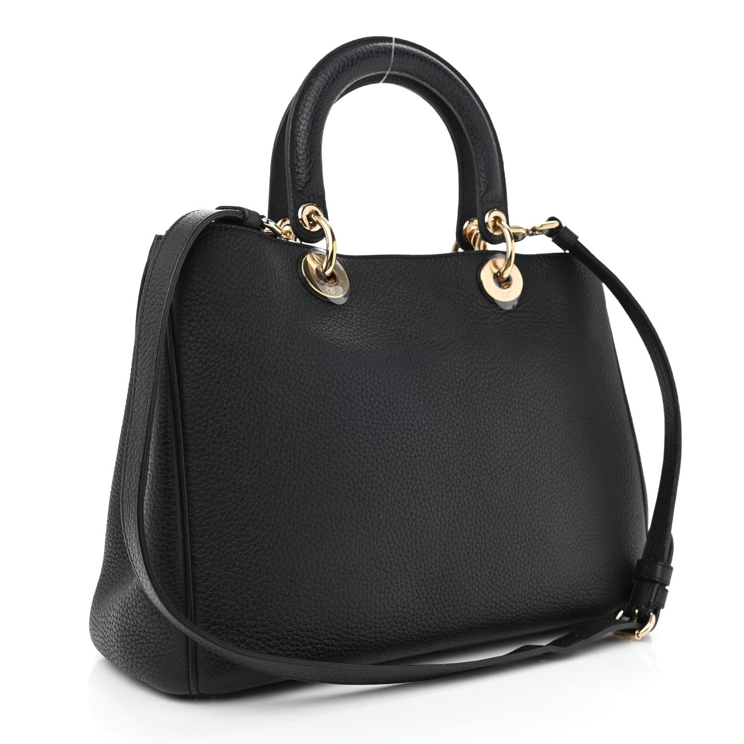 Christian Dior Bullcalf Medium Diorissimo Tote Black Rose Indien 3 of 9