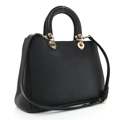 Christian Dior Bullcalf Medium Diorissimo Tote Black Rose Indien 3 of 9