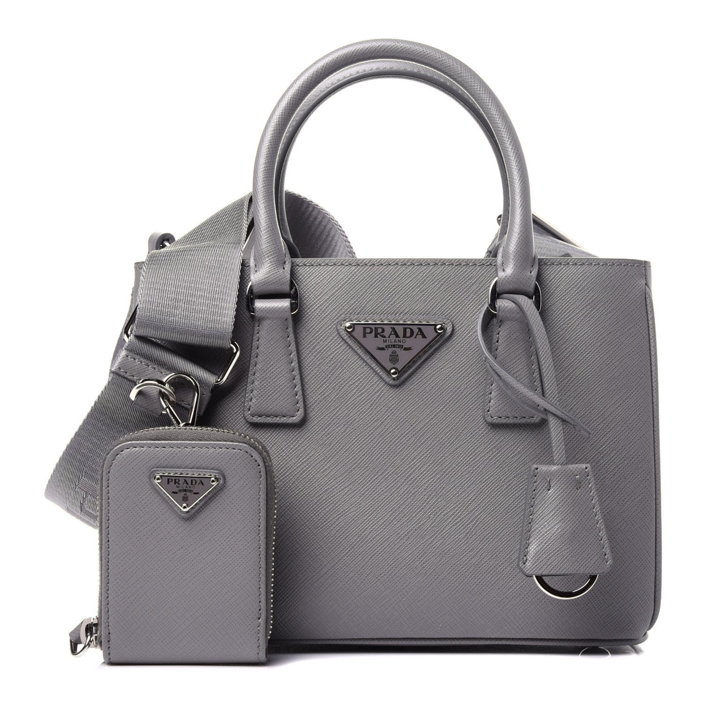 Saffiano Lux Micro Galleria Shoulder Bag Ardesia