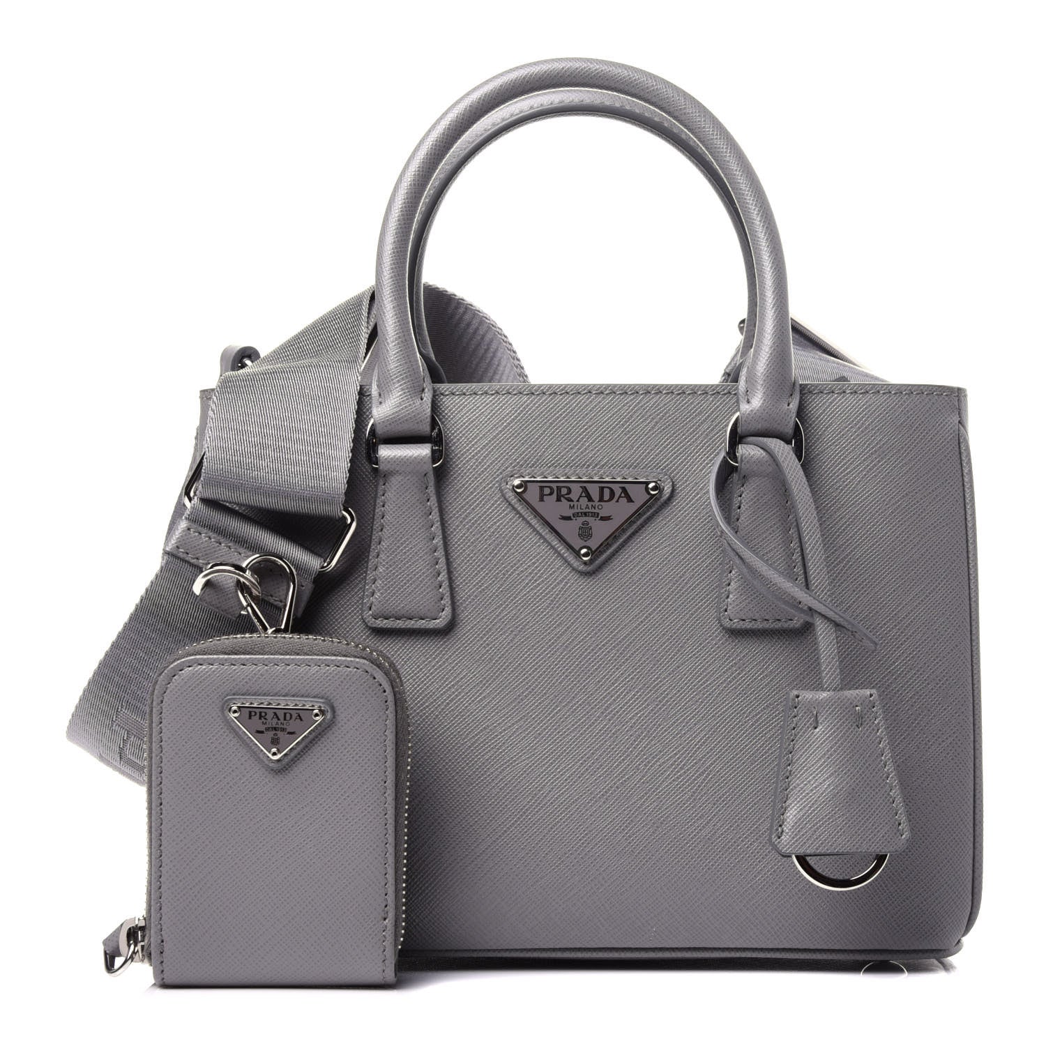 Prada Saffiano Lux Micro Galleria Shoulder Bag Ardesia 1 of 14