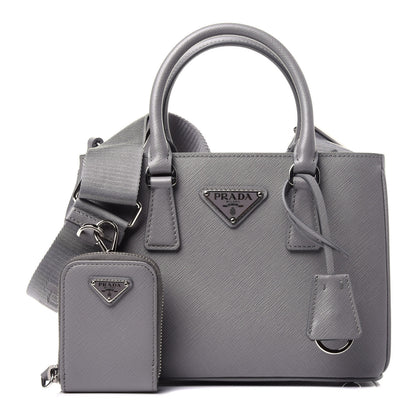 Prada Saffiano Lux Micro Galleria Shoulder Bag Ardesia 1 of 14