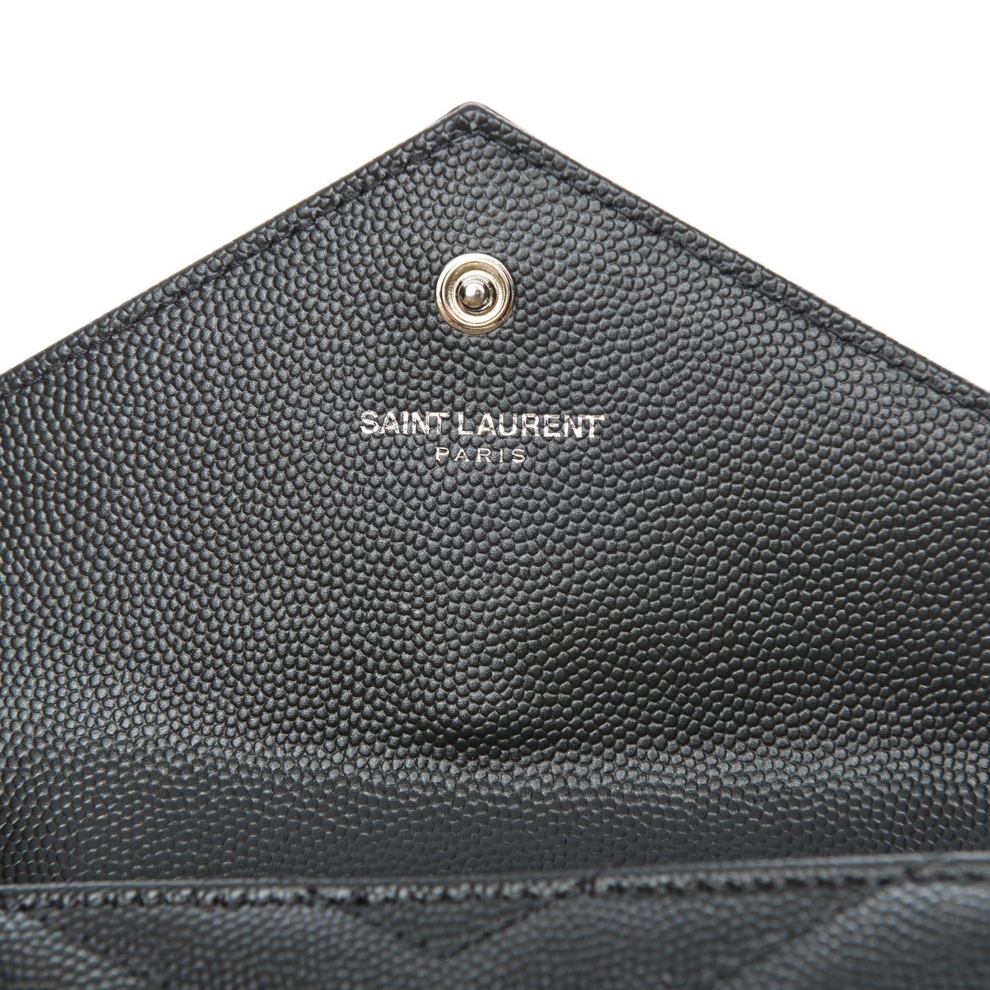 Grain De Poudre Matelasse Chevron Small Monogram Envelope Wallet Coal