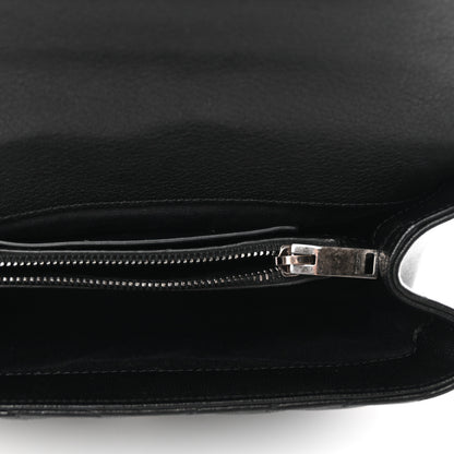 Saint Laurent Sheepskin Matelasse Chevron Monogram Medium College Bag Black 5 of 9