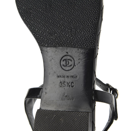 Chanel Patent Calfskin CC Chain Thong Sandals 35.5 Black 7 of 9