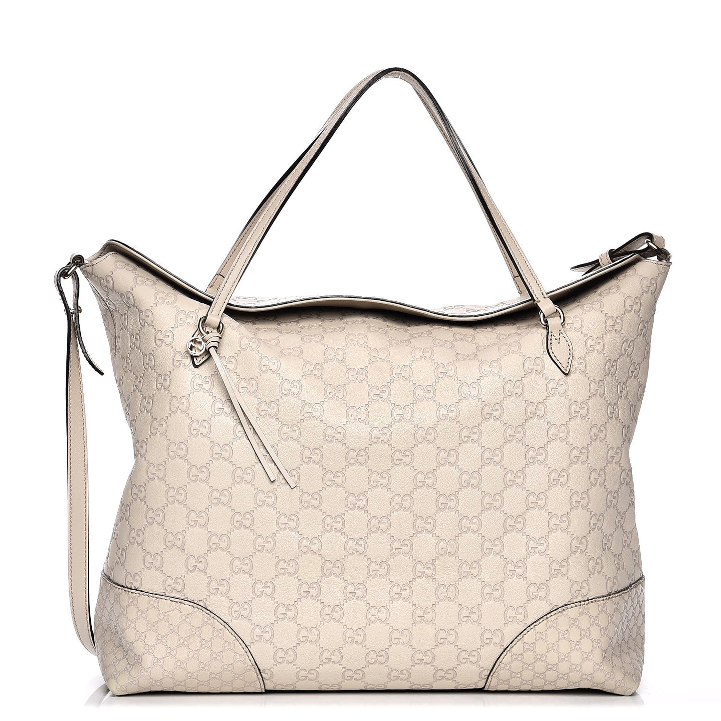 Guccissima Large Bree Foldover Tote Off White