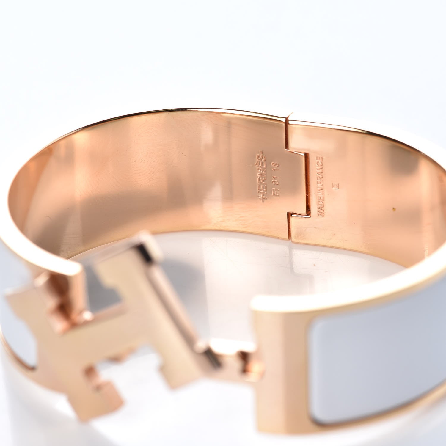 Hermes Enamel Wide Clic Clac H Bracelet PM White 4 of 6