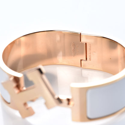 Hermes Enamel Wide Clic Clac H Bracelet PM White 4 of 6