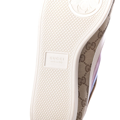 Gucci Suede Monogram Web Womens Falacer Sneakers 42 Nocciola Beige Mystic White Hibiscus Red 7 of 10