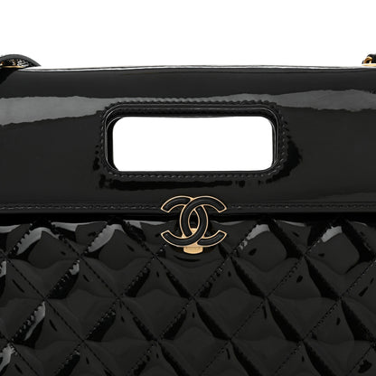 Chanel Patent Quilted Graphic Catch Flap Black 8 of 13